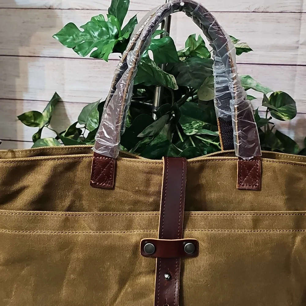 Oiled Canvas Tote/Crossbody Bag In Spice NWOT